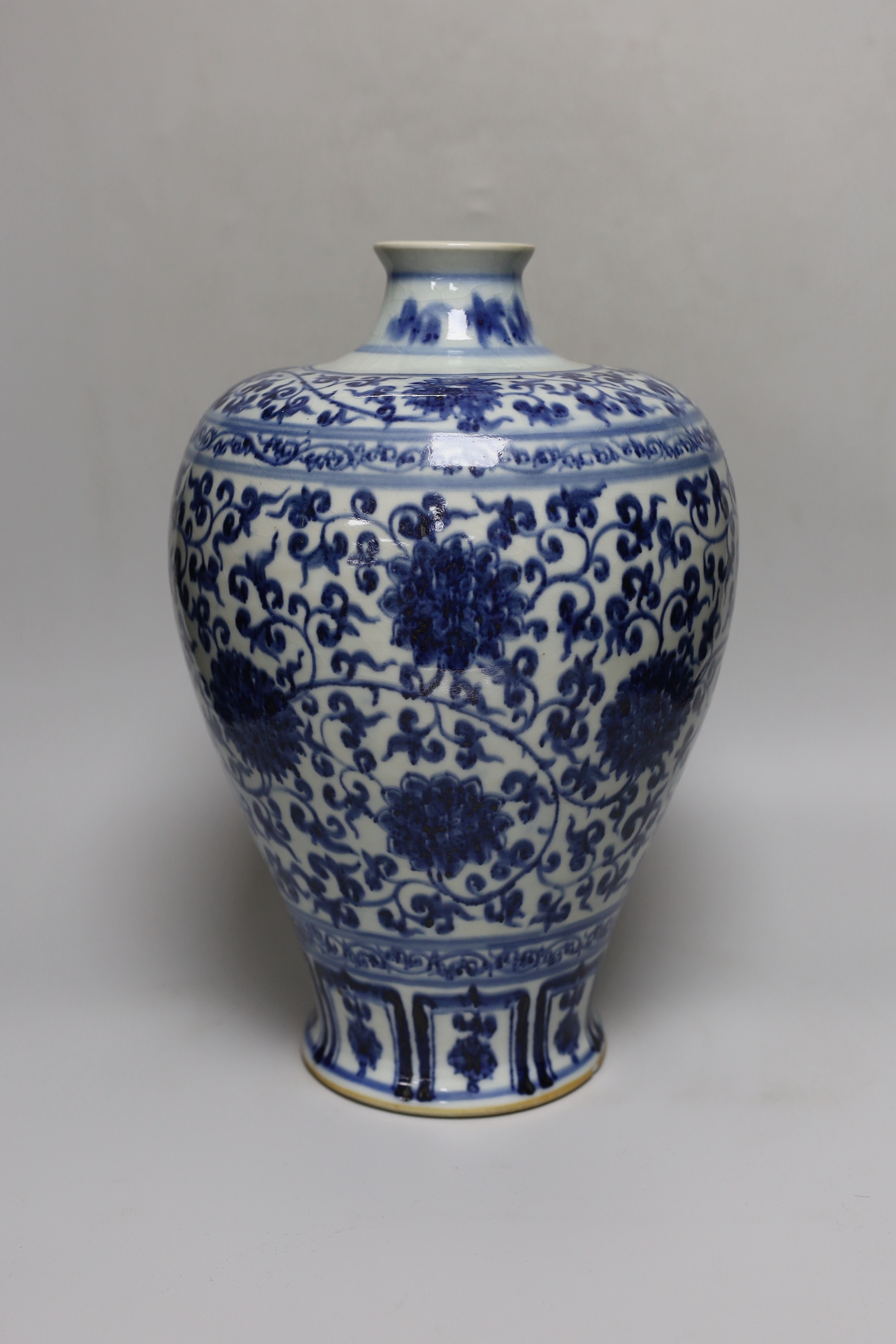 A Chinese blue and white meiping, 36cm